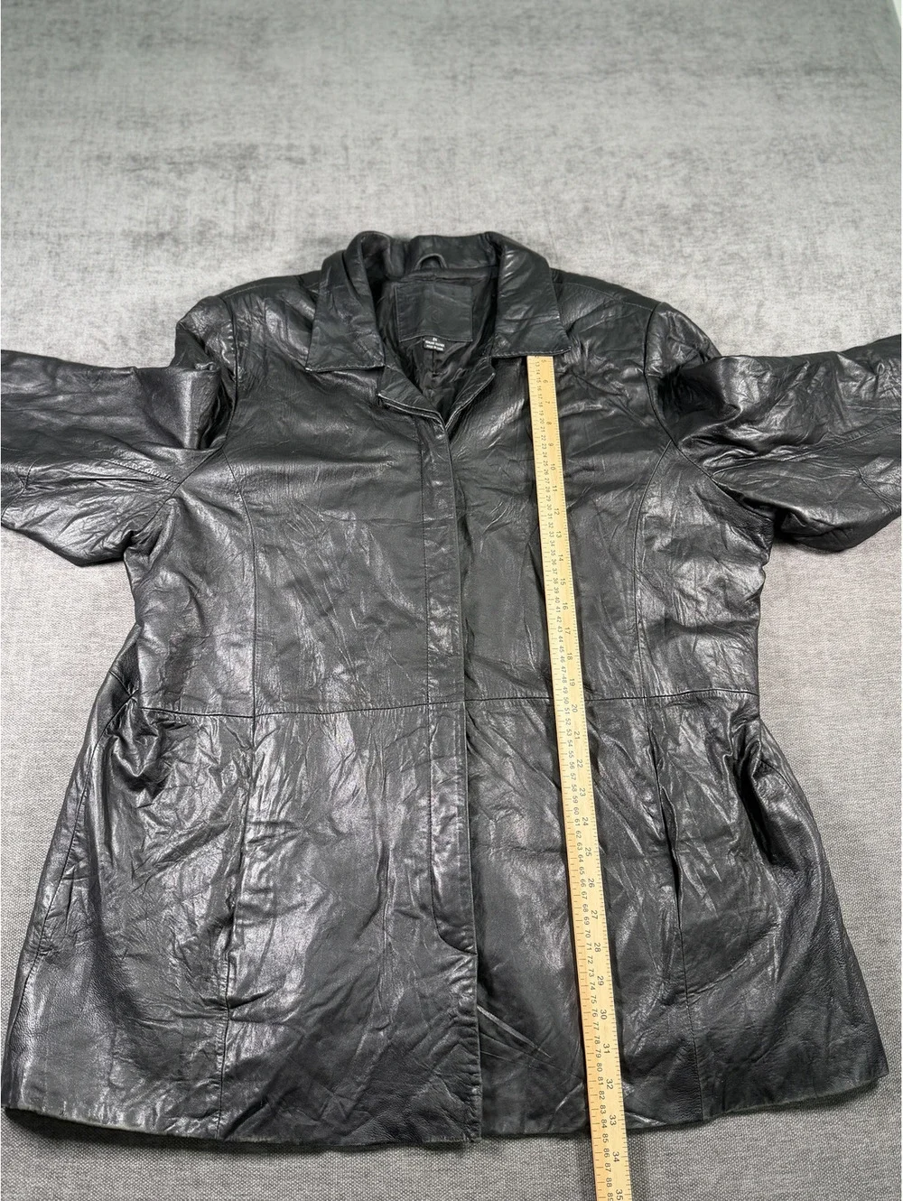 Black Genuine Leather Jacket Size 2X
